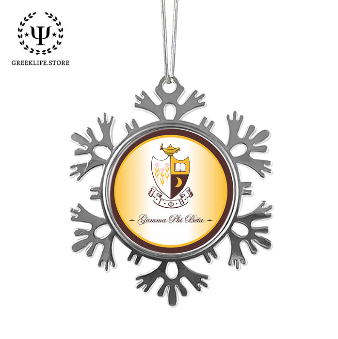 Gamma Phi Beta Christmas Ornament - Snowflake Metal