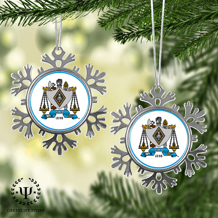 Zeta Beta Tau Christmas Ornament - Snowflake Metal