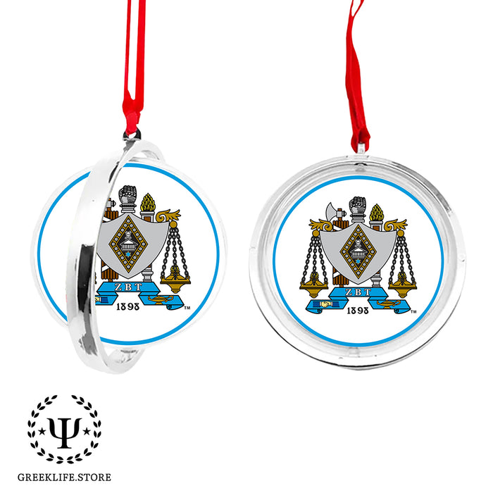 Zeta Beta Tau Christmas Reversible Flat Round Ornament
