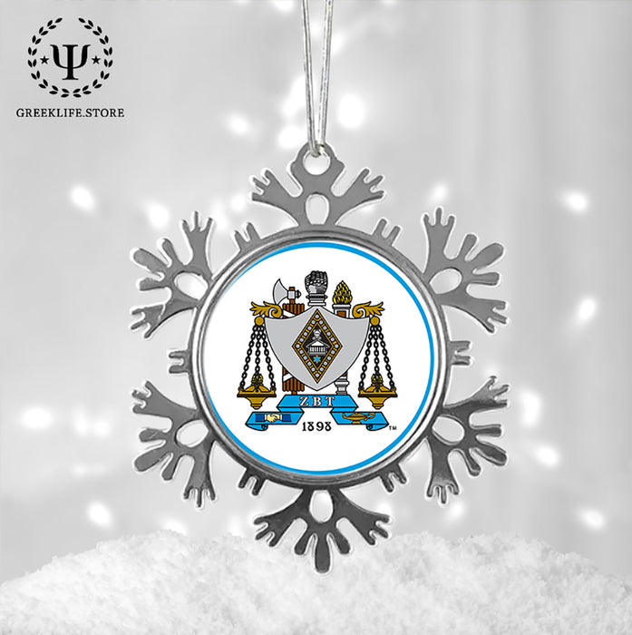 Zeta Beta Tau Christmas Ornament - Snowflake Metal