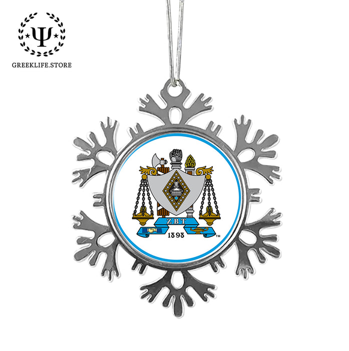 Zeta Beta Tau Christmas Ornament - Snowflake Metal