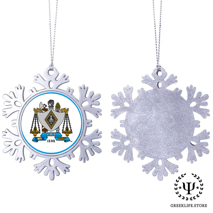 Zeta Beta Tau Christmas Ornament - Snowflake Metal