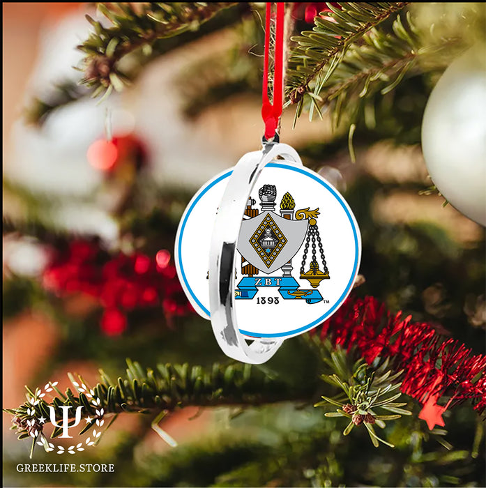 Zeta Beta Tau Christmas Reversible Flat Round Ornament