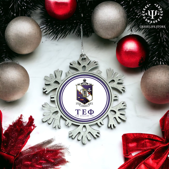 Tau Epsilon Phi Christmas Ornament - Snowflake Metal
