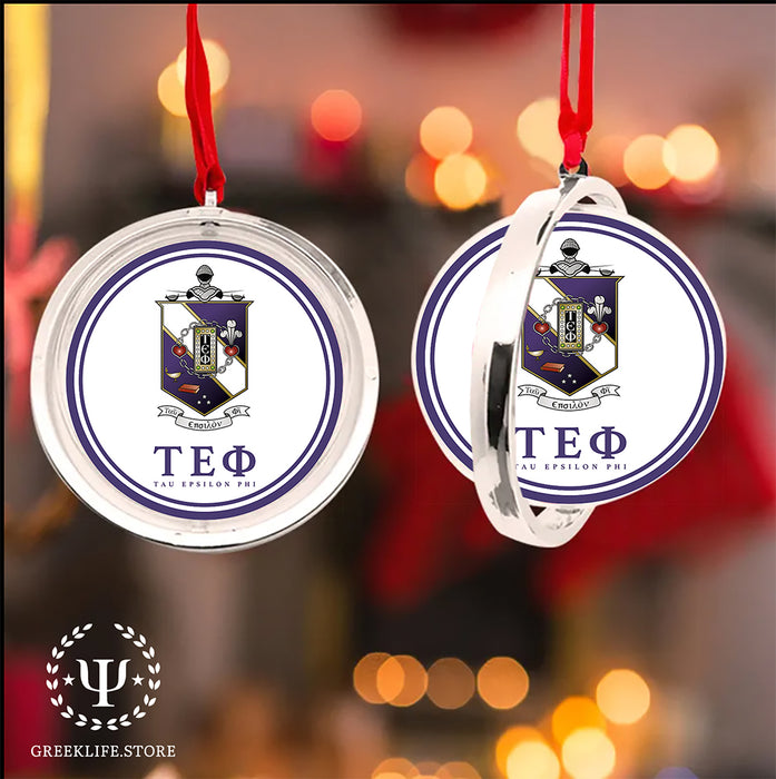 Tau Epsilon Phi Christmas Reversible Flat Round Ornament