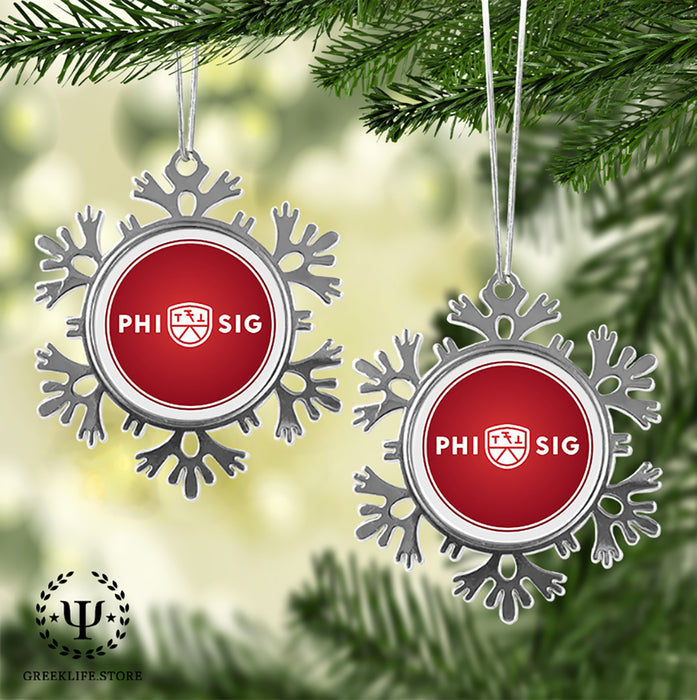 Phi Sigma Kappa Christmas Ornament - Snowflake Metal