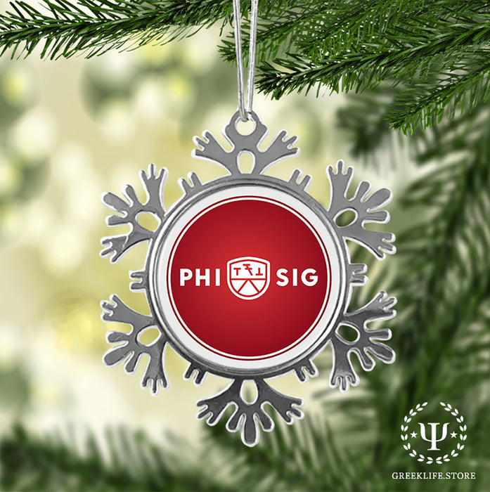 Phi Sigma Kappa Christmas Ornament - Snowflake Metal