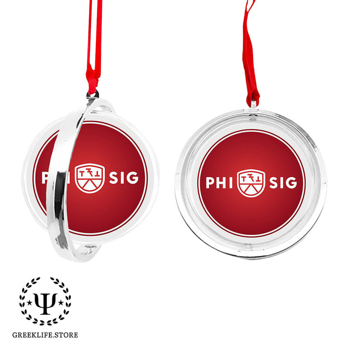 Phi Sigma Kappa Christmas Reversible Flat Round Ornament