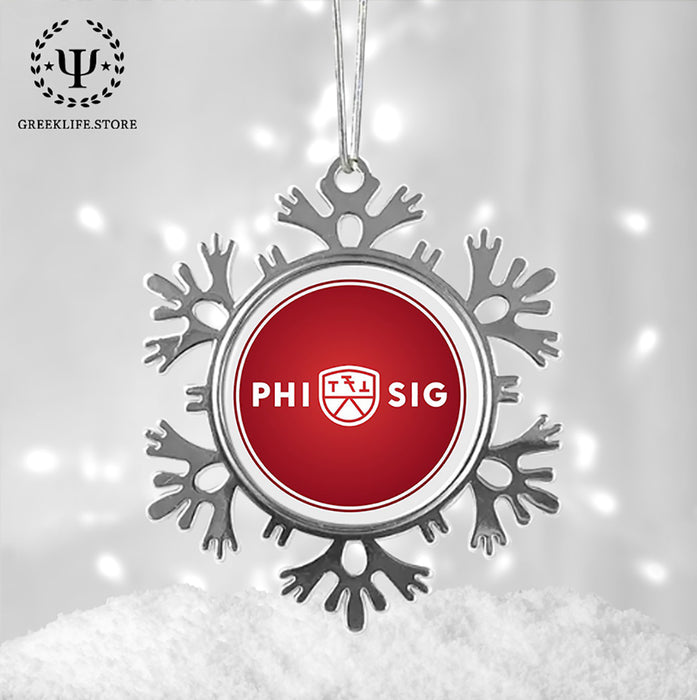 Phi Sigma Kappa Christmas Ornament - Snowflake Metal
