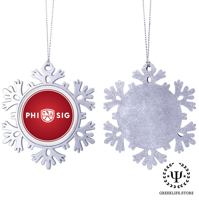 Phi Sigma Kappa Christmas Ornament - Snowflake Metal