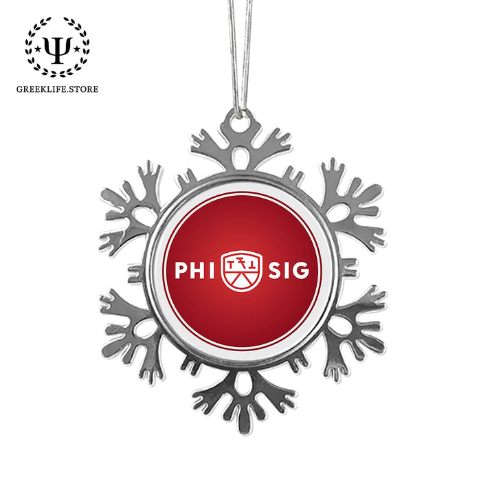 Phi Sigma Kappa Christmas Ornament - Snowflake Metal