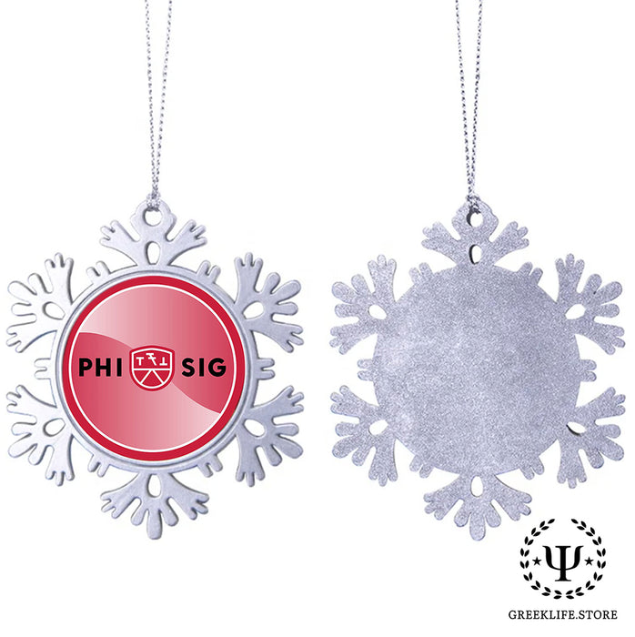 Phi Sigma Kappa Christmas Ornament - Snowflake Metal