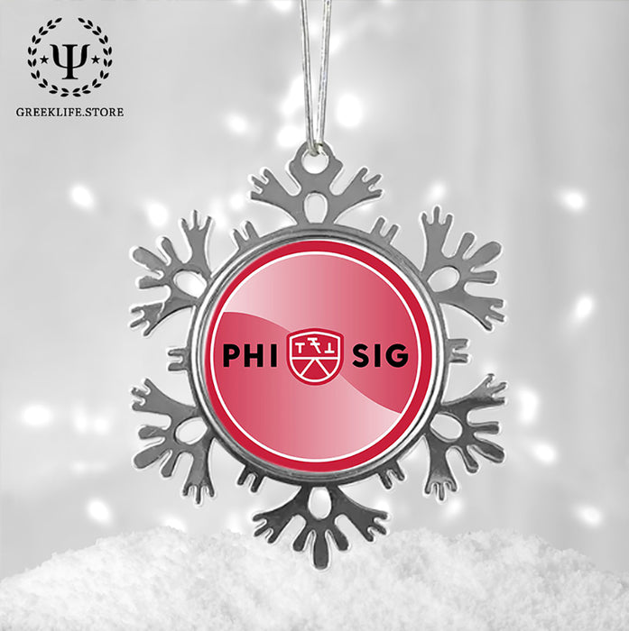 Phi Sigma Kappa Christmas Ornament - Snowflake Metal
