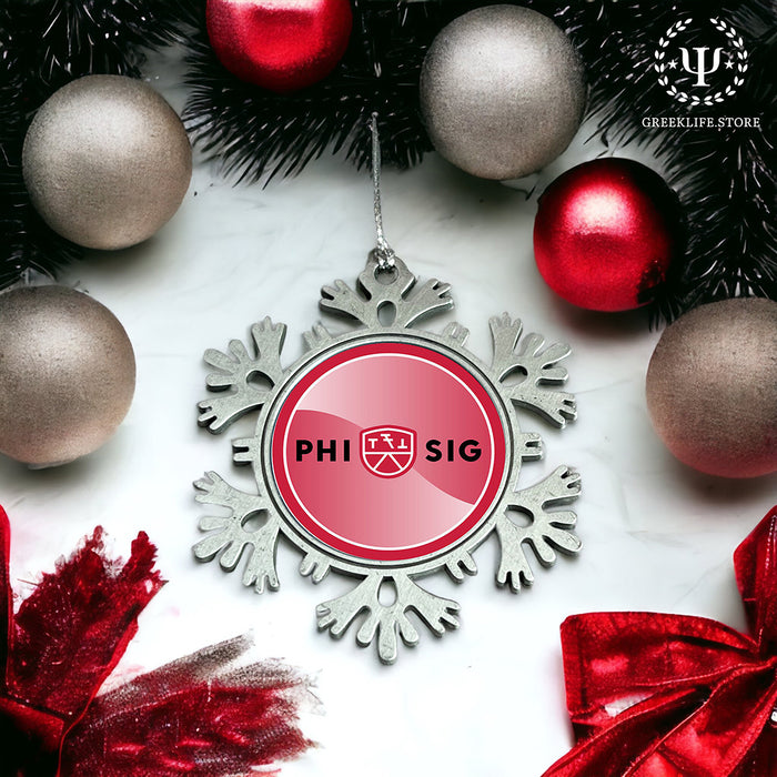 Phi Sigma Kappa Christmas Ornament - Snowflake Metal