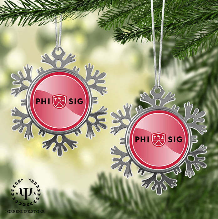 Phi Sigma Kappa Christmas Ornament - Snowflake Metal