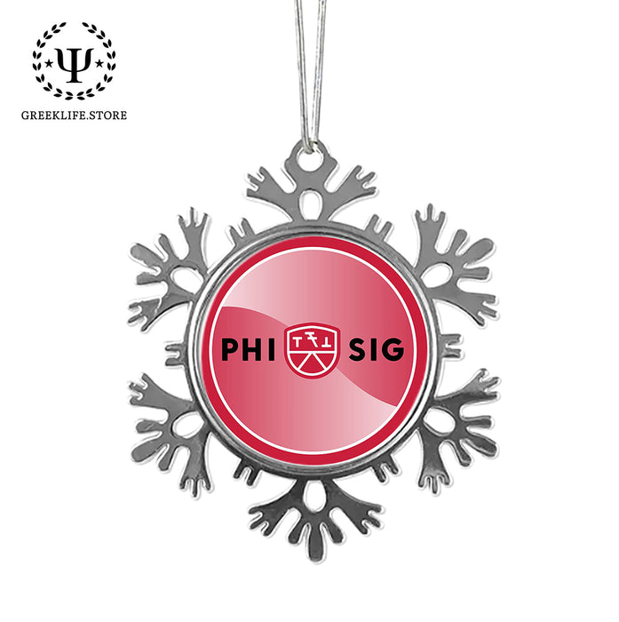Phi Sigma Kappa Christmas Ornament - Snowflake Metal