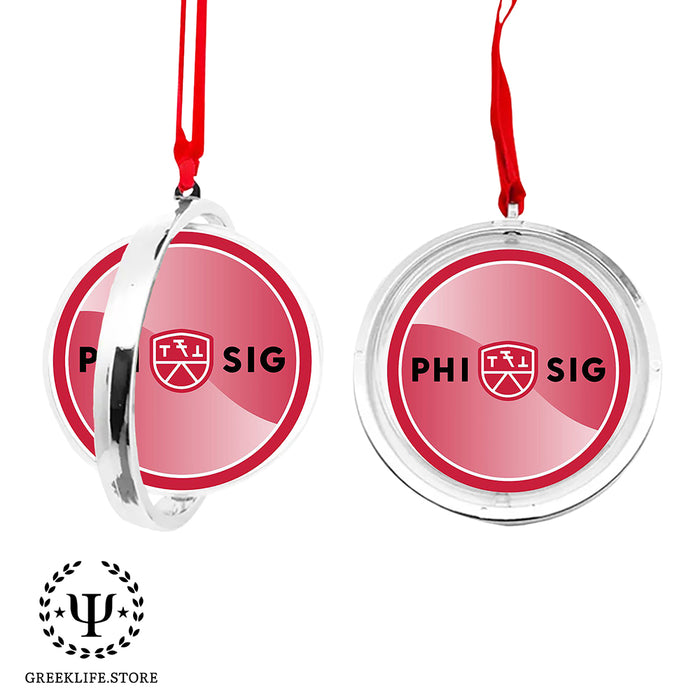 Phi Sigma Kappa Christmas Reversible Flat Round Ornament