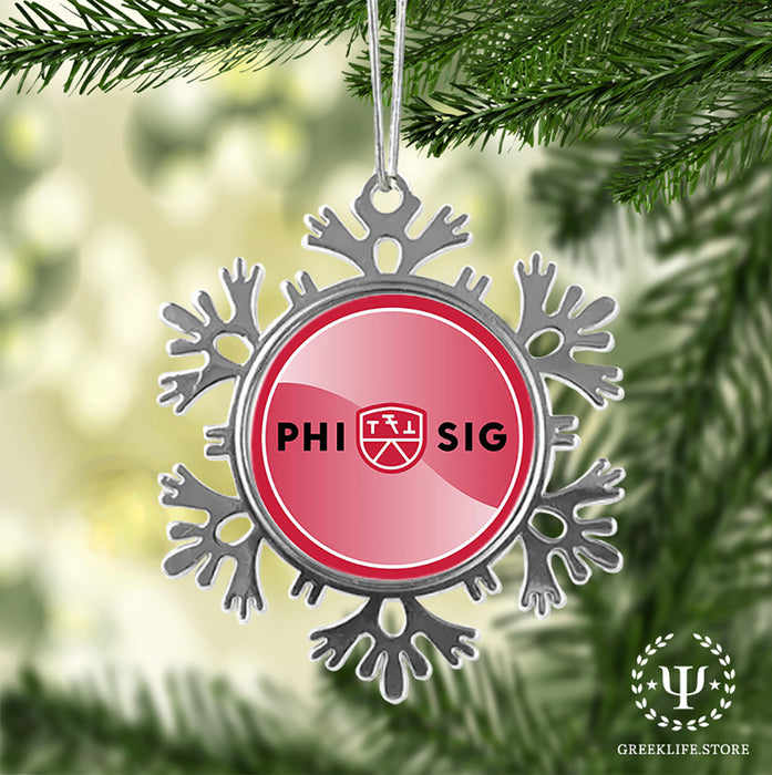 Phi Sigma Kappa Christmas Ornament - Snowflake Metal