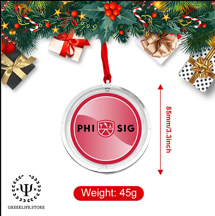 Phi Sigma Kappa Christmas Reversible Flat Round Ornament