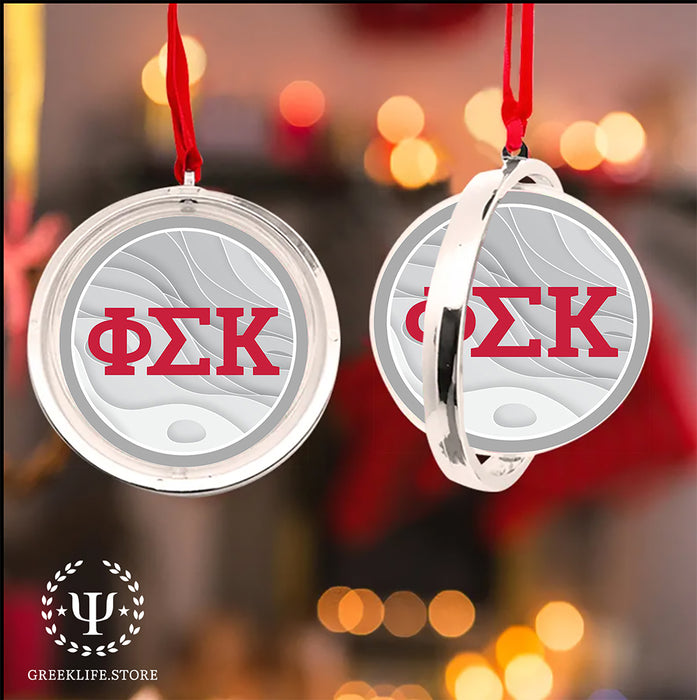 Phi Sigma Kappa Christmas Reversible Flat Round Ornament