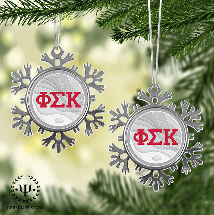Phi Sigma Kappa Christmas Ornament - Snowflake Metal