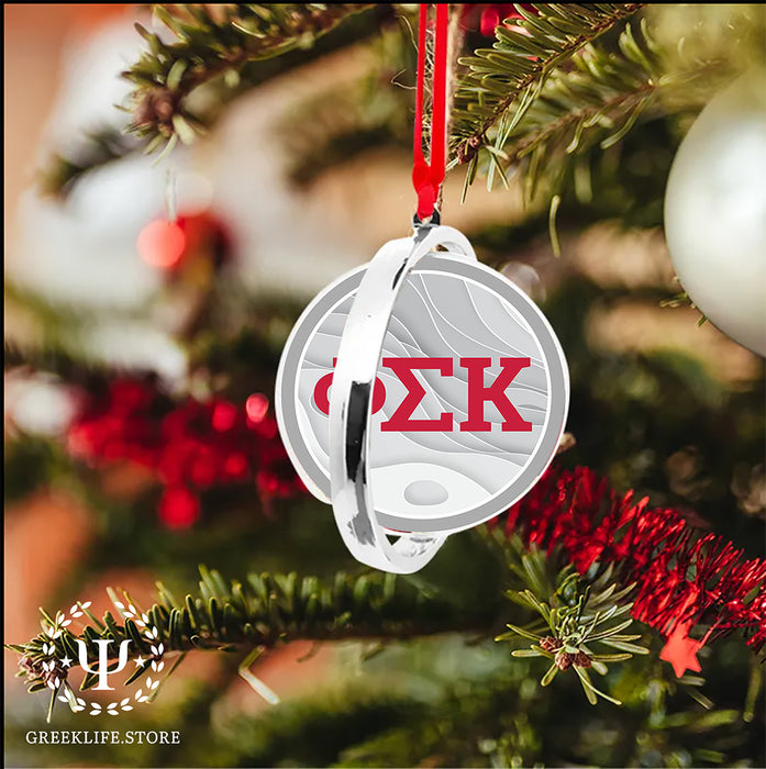 Phi Sigma Kappa Christmas Reversible Flat Round Ornament