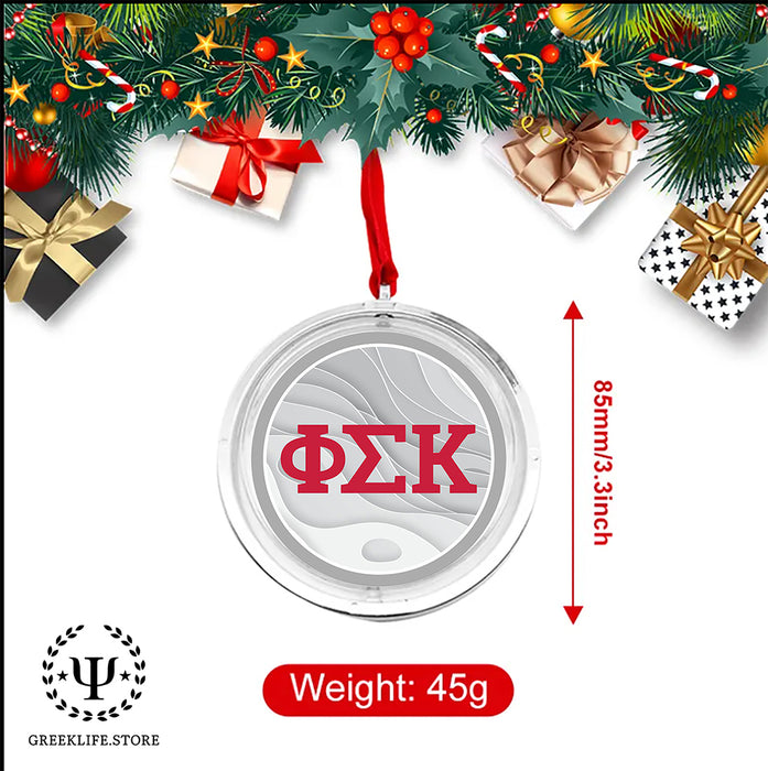 Phi Sigma Kappa Christmas Reversible Flat Round Ornament