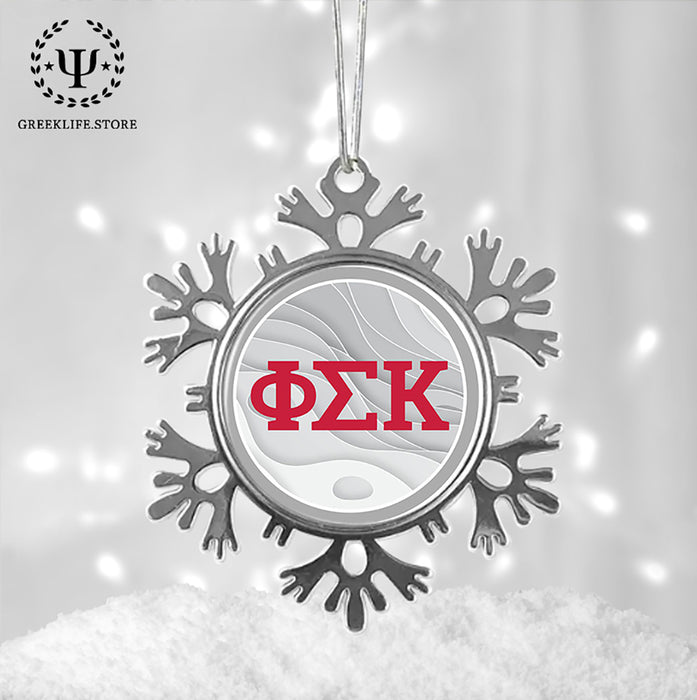 Phi Sigma Kappa Christmas Ornament - Snowflake Metal