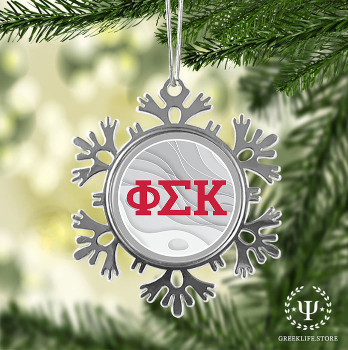 Phi Sigma Kappa Christmas Ornament - Snowflake Metal