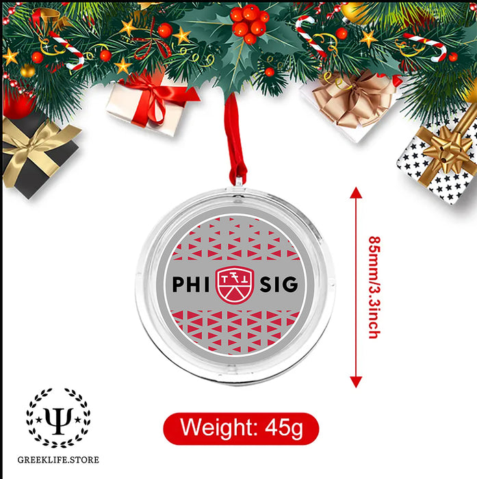 Phi Sigma Kappa Christmas Reversible Flat Round Ornament