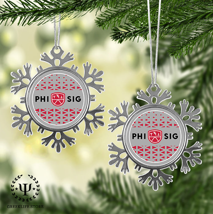 Phi Sigma Kappa Christmas Ornament - Snowflake Metal