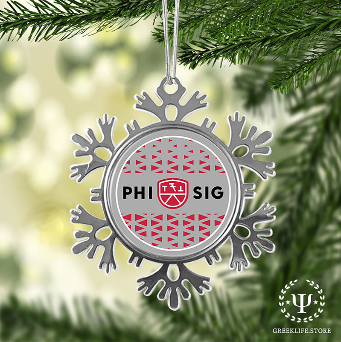 Phi Sigma Kappa Christmas Ornament - Snowflake Metal