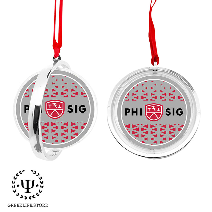 Phi Sigma Kappa Christmas Reversible Flat Round Ornament