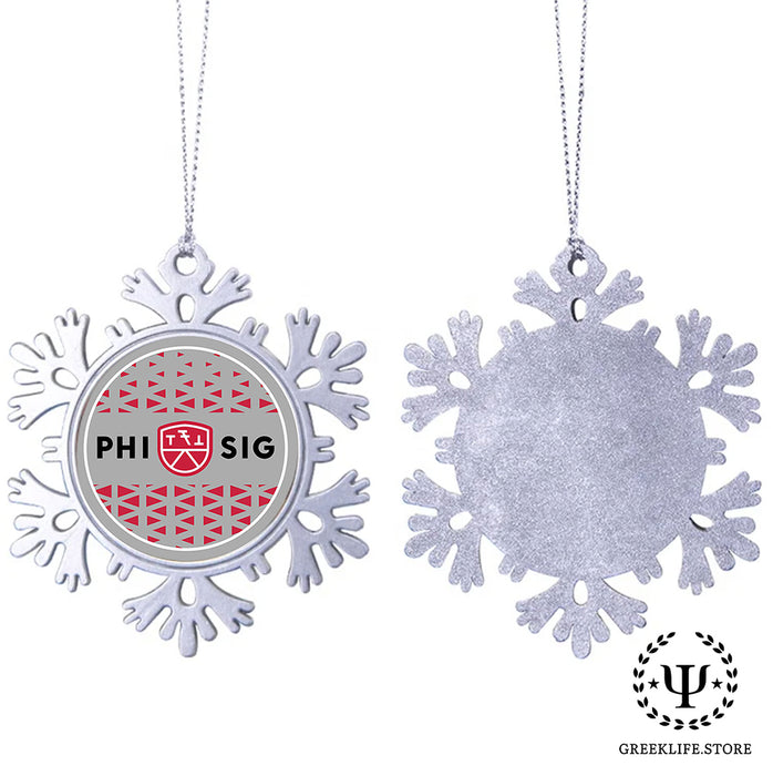 Phi Sigma Kappa Christmas Ornament - Snowflake Metal