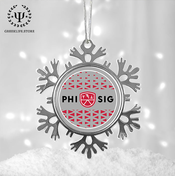 Phi Sigma Kappa Christmas Ornament - Snowflake Metal