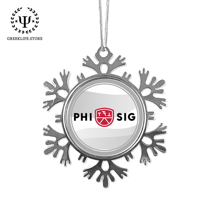 Phi Sigma Kappa Christmas Ornament - Snowflake Metal