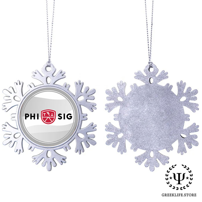 Phi Sigma Kappa Christmas Ornament - Snowflake Metal
