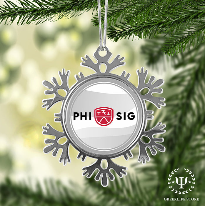 Phi Sigma Kappa Christmas Ornament - Snowflake Metal