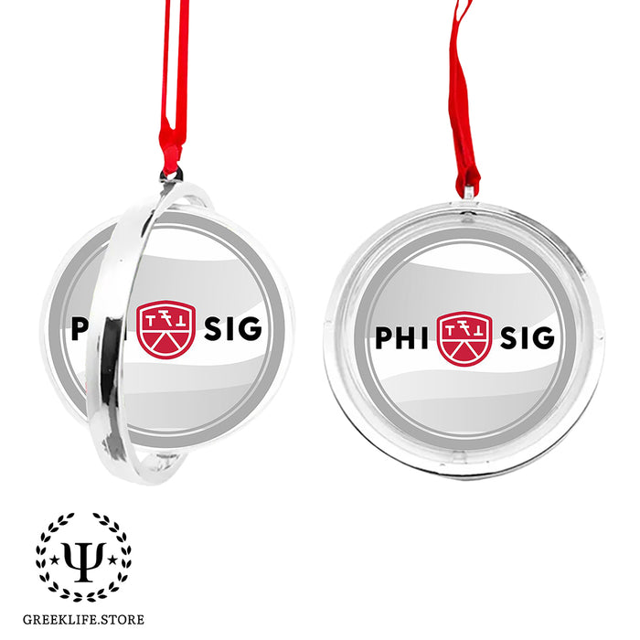 Phi Sigma Kappa Christmas Reversible Flat Round Ornament