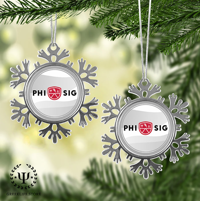 Phi Sigma Kappa Christmas Ornament - Snowflake Metal