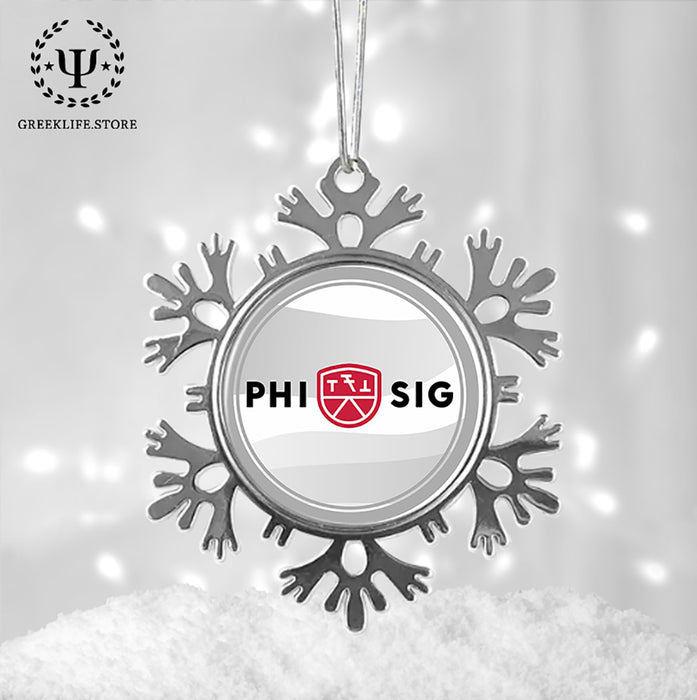 Phi Sigma Kappa Christmas Ornament - Snowflake Metal