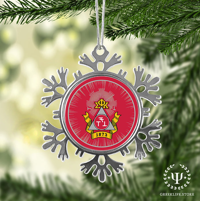 Phi Sigma Kappa Christmas Ornament - Snowflake Metal