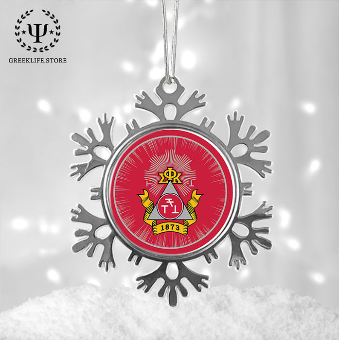Phi Sigma Kappa Christmas Ornament - Snowflake Metal