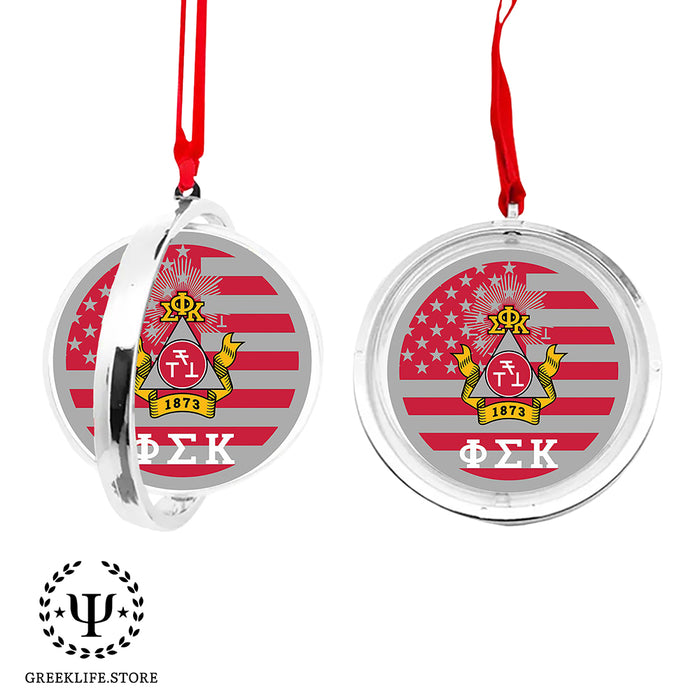 Phi Sigma Kappa Christmas Reversible Flat Round Ornament