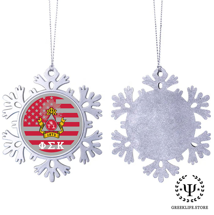 Phi Sigma Kappa Christmas Ornament - Snowflake Metal