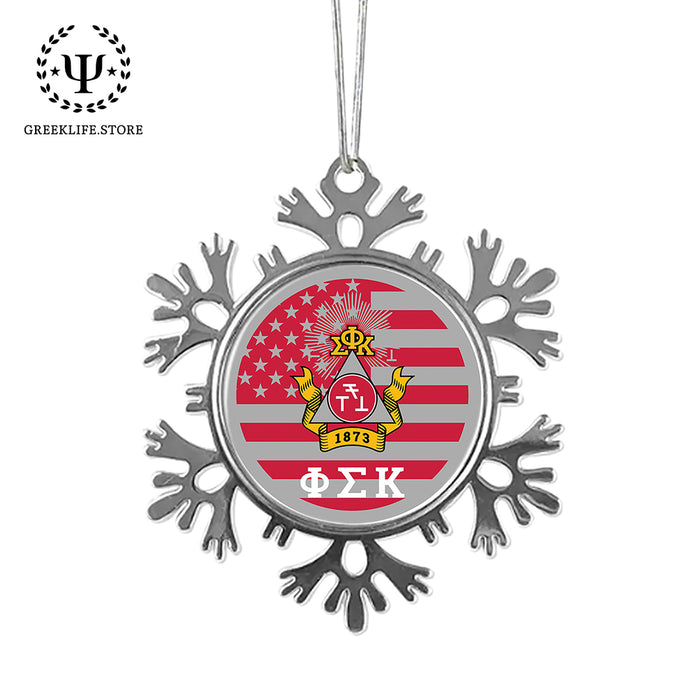 Phi Sigma Kappa Christmas Ornament - Snowflake Metal