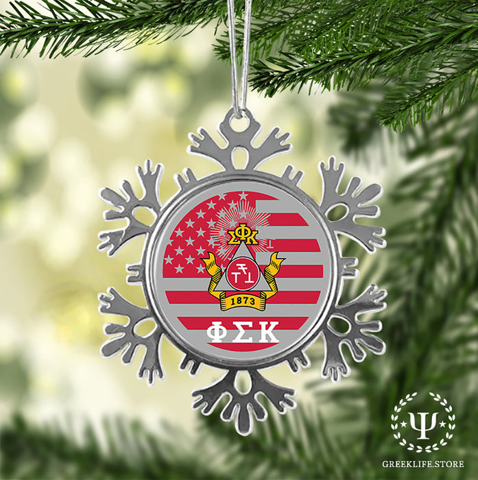 Phi Sigma Kappa Christmas Ornament - Snowflake Metal