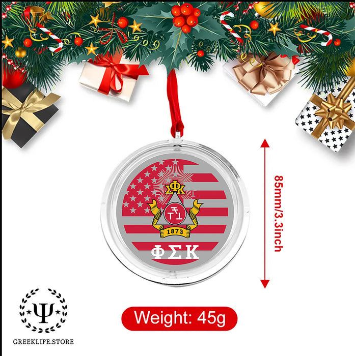 Phi Sigma Kappa Christmas Reversible Flat Round Ornament