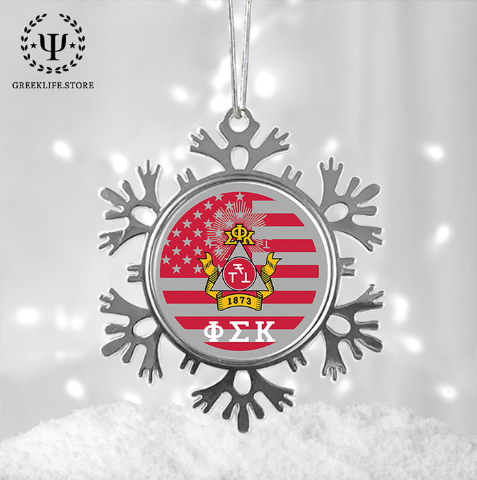 Phi Sigma Kappa Christmas Ornament - Snowflake Metal