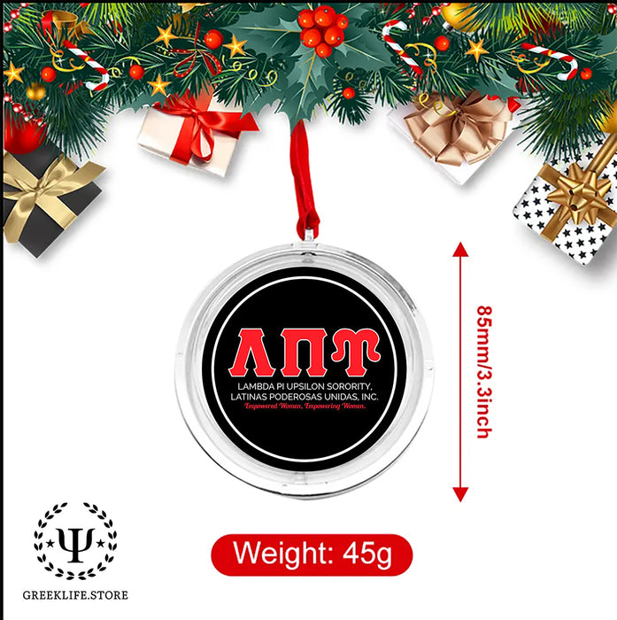 Lambda Pi Upsilon Christmas Reversible Flat Round Ornament